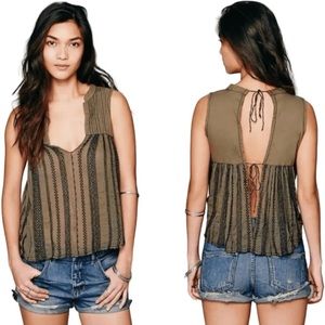 Free People Strike It Embroidered Tank